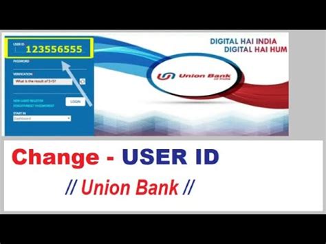 union bank user id creation.